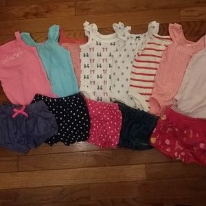 Baby girl tank top and shorts bundle